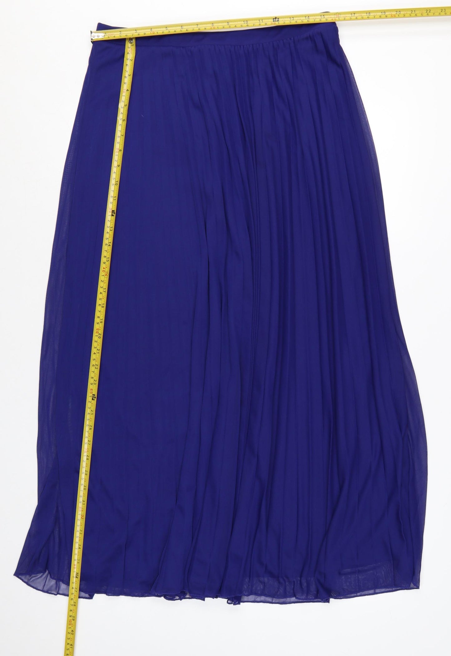 Dorothy Perkins Women's Blue Pleated Midi Skirt Size 14