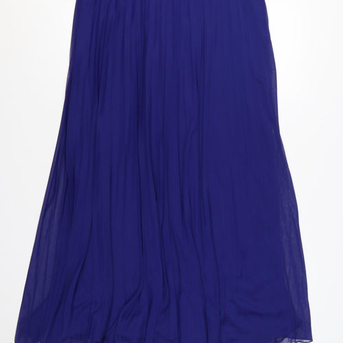 Dorothy Perkins Women's Blue Pleated Midi Skirt Size 14