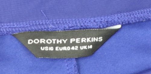 Dorothy Perkins Women's Blue Pleated Midi Skirt Size 14