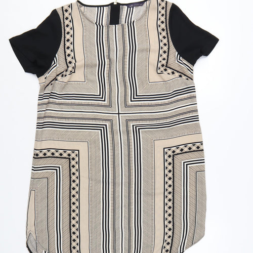 Marks and Spencer Women Beige Geometric Shift Dress Size 12