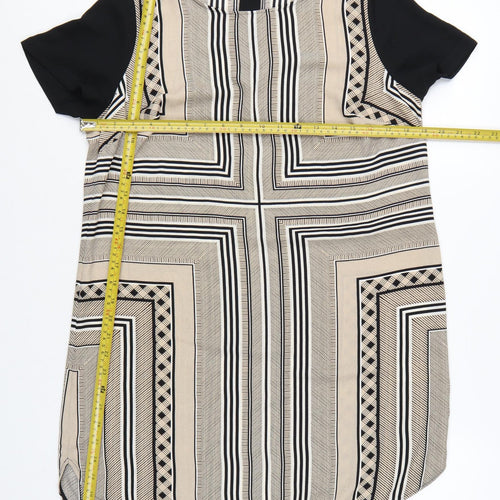 Marks and Spencer Women Beige Geometric Shift Dress Size 12