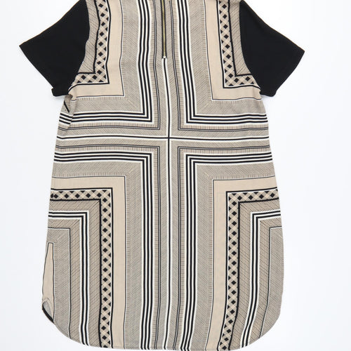 Marks and Spencer Women Beige Geometric Shift Dress Size 12