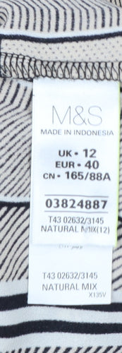 Marks and Spencer Women Beige Geometric Shift Dress Size 12