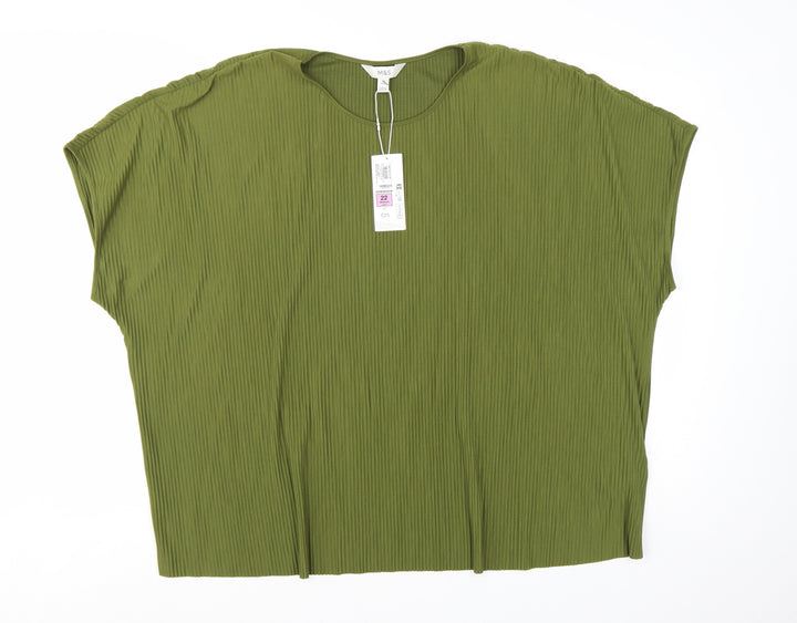 Marks and Spencer Women’s Green Size 22 Basic Jersey Blouse Top