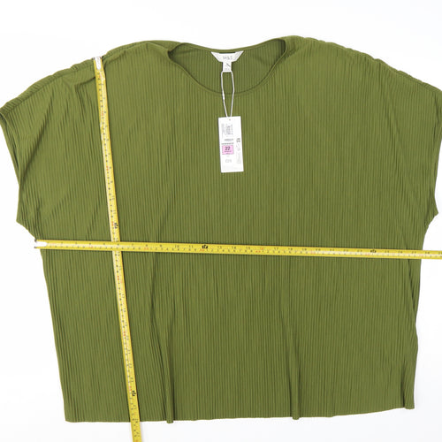 Marks and Spencer Women’s Green Size 22 Basic Jersey Blouse Top