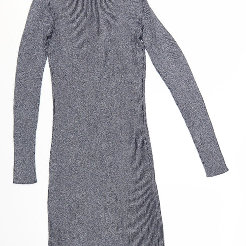 Atmosphere Women’s Grey Ribbed Bodycon Knit Dress Size 14