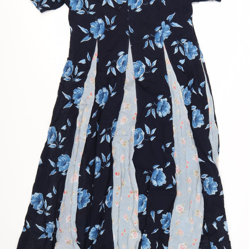 Phool Women’s Multicoloured Floral Midi A-Line Cotton Dress Size 10