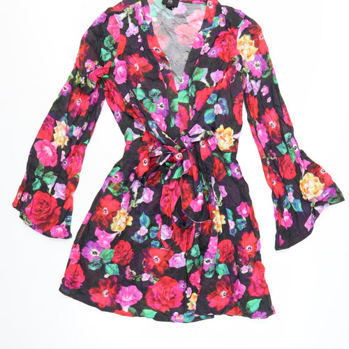 River Island Women’s Petite Floral Wrap Mini Dress Size 6