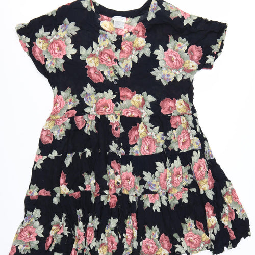 Rue St. Paul Women’s Multicoloured Floral Rayon A-Line Dress M