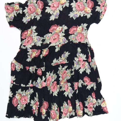 Rue St. Paul Women’s Multicoloured Floral Rayon A-Line Dress M