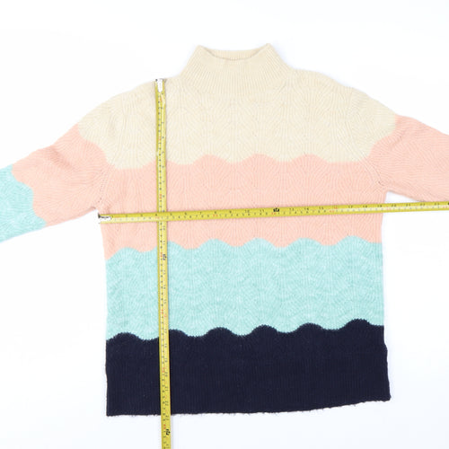 Oasis Women’s Multicoloured High Neck Cable Knit Jumper M