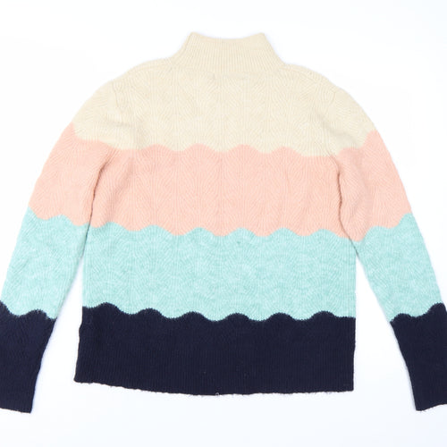 Oasis Women’s Multicoloured High Neck Cable Knit Jumper M