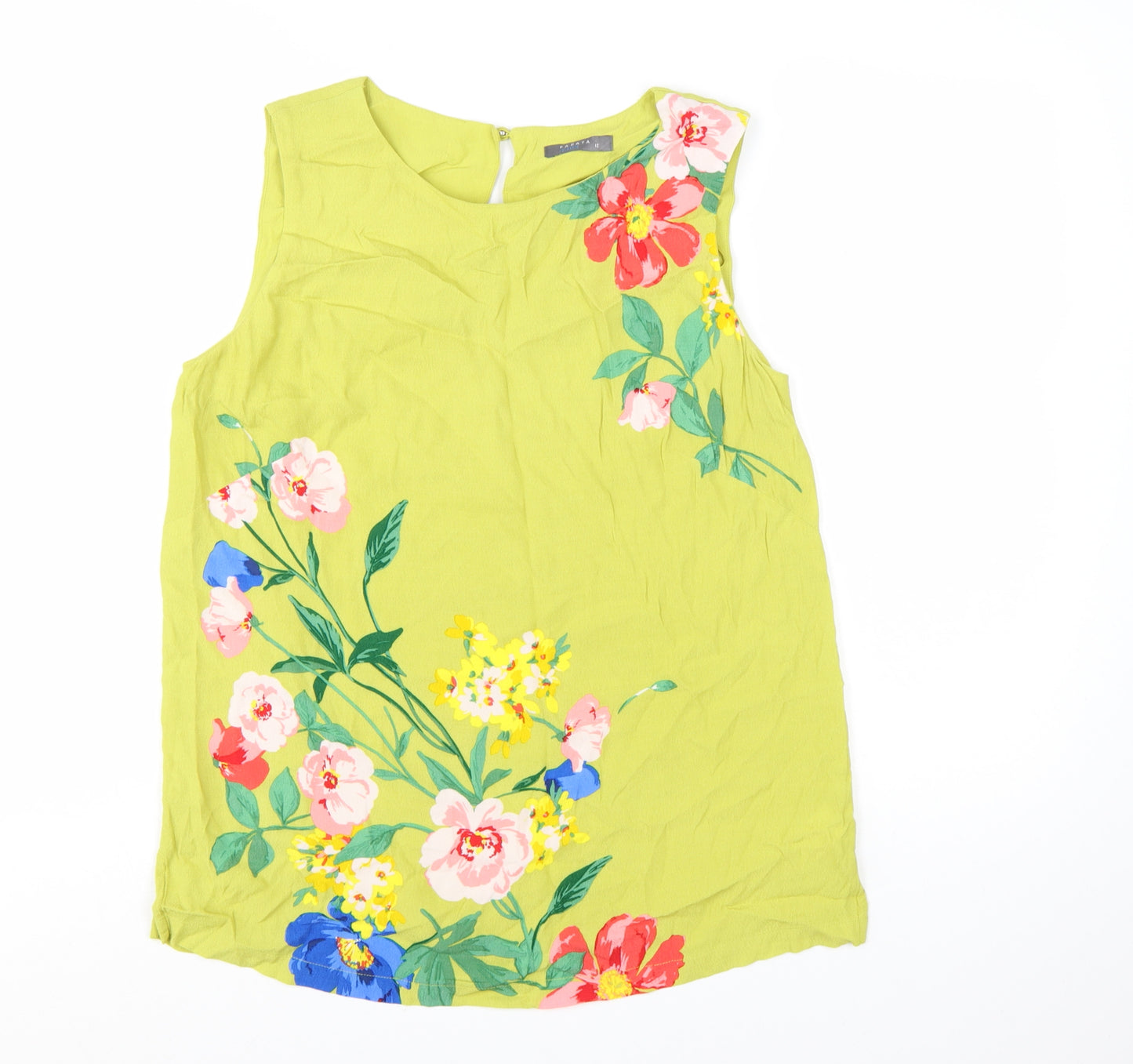 Papaya Women’s Green Floral Sleeveless Tunic Blouse Size 12