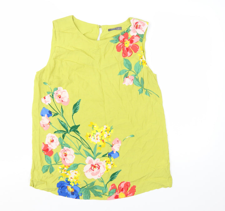 Papaya Women’s Green Floral Sleeveless Tunic Blouse Size 12