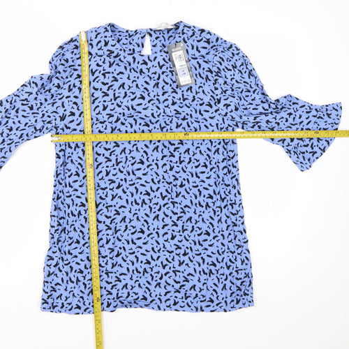 Marks and Spencer Women’s Blue Animal Print Viscose Tunic Blouse Size 8