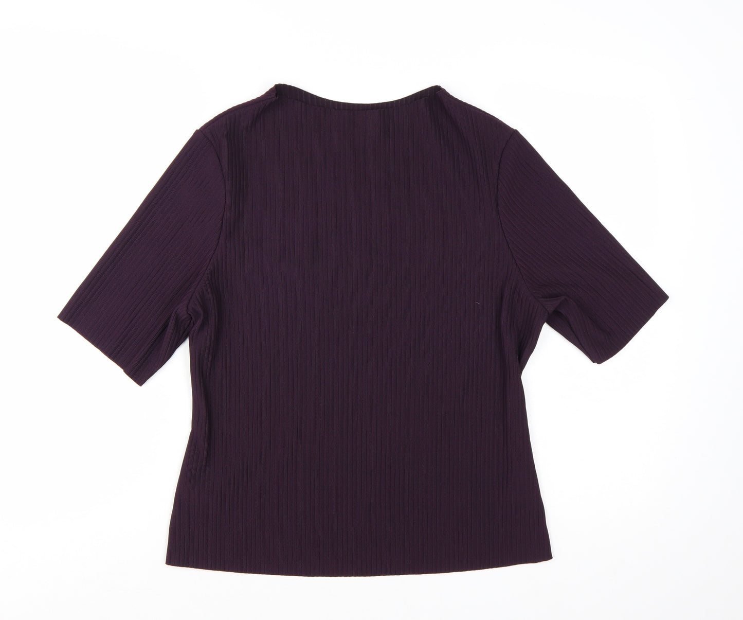Marks and Spencer Women's Purple Short Sleeve Stretch Jersey Top Size 16