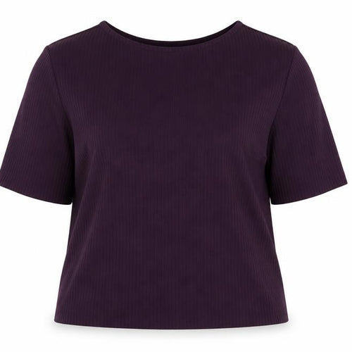 Marks and Spencer Women's Purple Short Sleeve Stretch Jersey Top Size 16