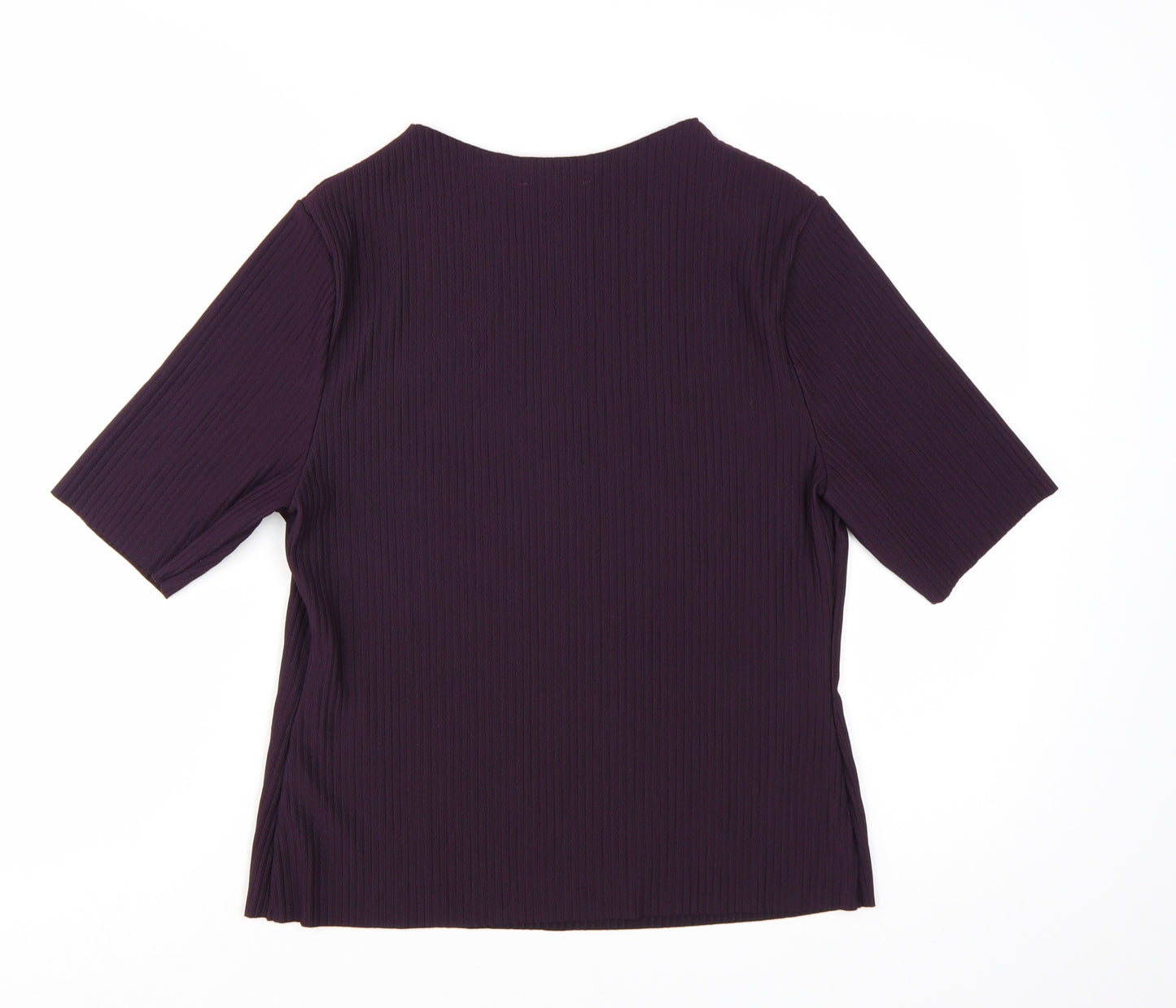 Marks and Spencer Women's Purple Short Sleeve Stretch Jersey Top Size 16