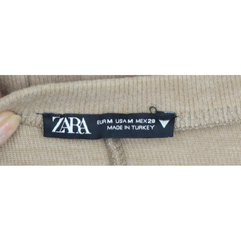 Additional view of ZARA Women Beige Crew Neck Knit Jumper M Lightweight Pullover