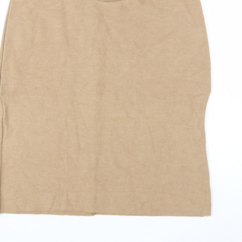 Additional view of ZARA Women Beige Crew Neck Knit Jumper M Lightweight Pullover
