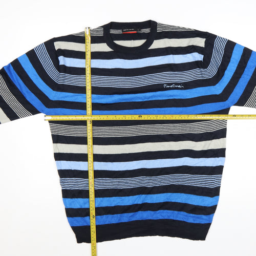 Pierre Cardin Men's Multicoloured Striped Crew Neck Jumper L