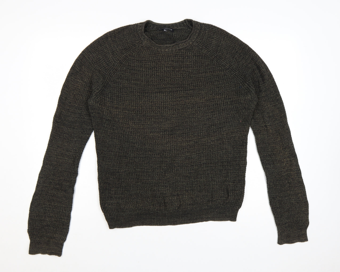 Red Herring Men's Brown Chunky-Knit Crew Neck Jumper Size M