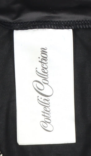 Cottelli Collection Women's Black Faux Leather Zip Long Sleeve Blouse Size 14/16