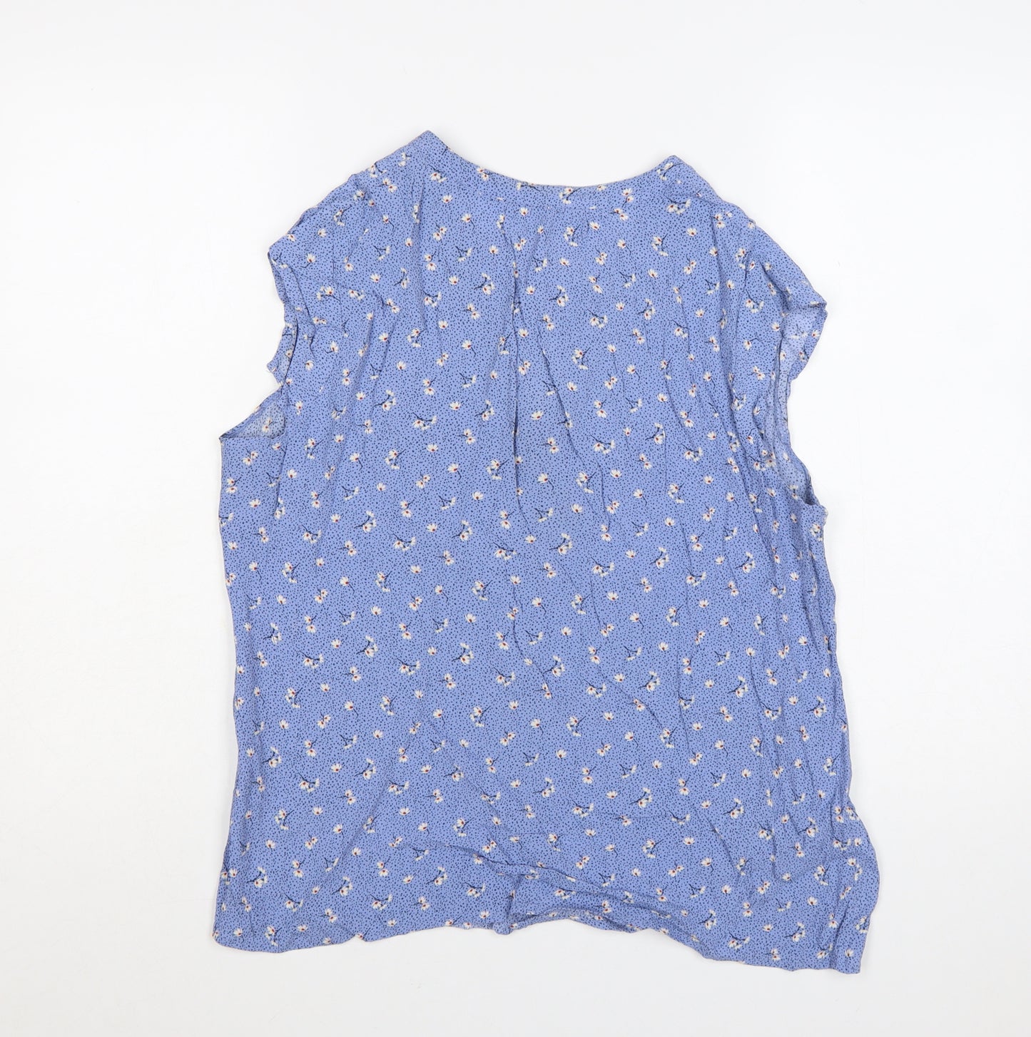 Crew Clothing Company Women’s Blue Floral Sleeveless Tunic Blouse Size 14