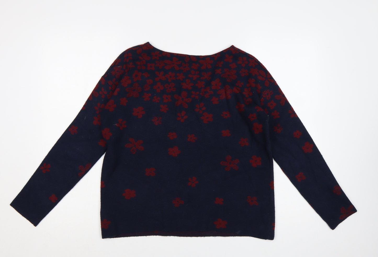 Cynthia Rowley Women's Blue Floral Knit Jumper Size M