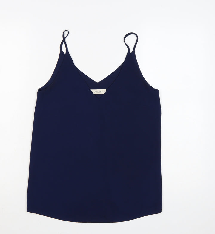 Oasis Women's Blue V-Neck Camisole Tank Top Size 8