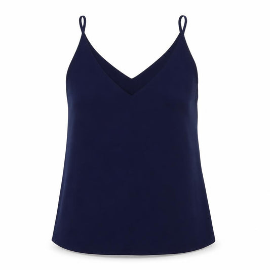 Front view of Oasis Women's Blue V-Neck Camisole Tank Top, size 8