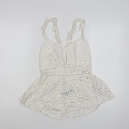 Superdry Women's White Cotton Lace Camisole Top Size 14