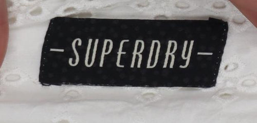 Superdry Women's White Cotton Lace Camisole Top Size 14