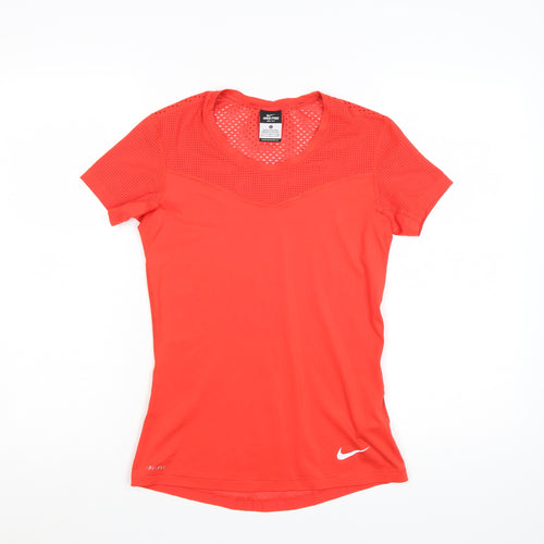 Nike Pro Dri-FIT Women's Red Slim Fit Active T-Shirt Size S
