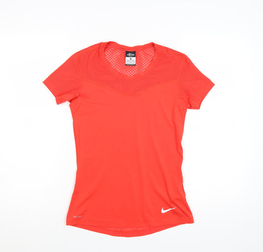 Nike Pro Dri-FIT Women's Red Slim Fit Active T-Shirt Size S