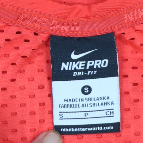 Nike Pro Dri-FIT Women's Red Slim Fit Active T-Shirt Size S