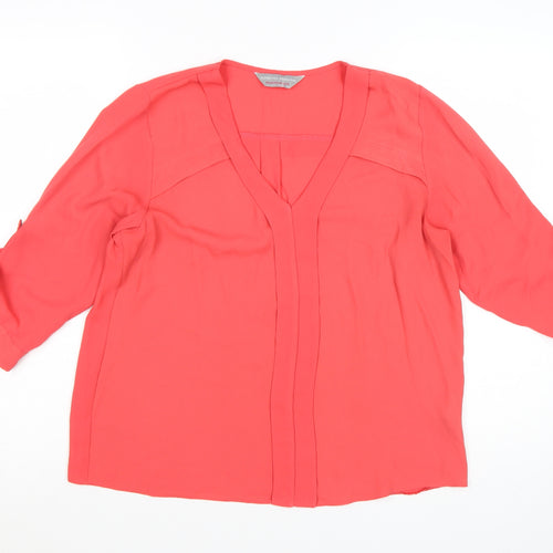 Dorothy Perkins Women’s Pink V-Neck Tunic Blouse UK 12