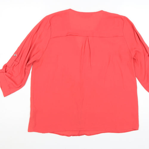 Dorothy Perkins Women’s Pink V-Neck Tunic Blouse UK 12