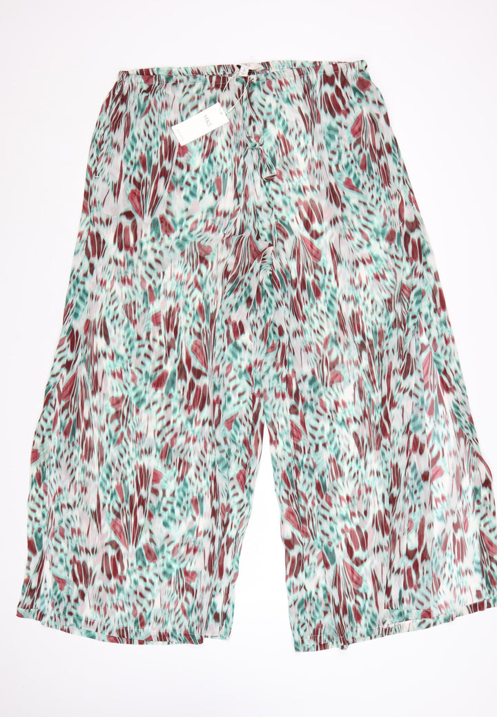 Marks and Spencer Women’s Multicoloured Size 20 Cropped Wide-Leg Trousers