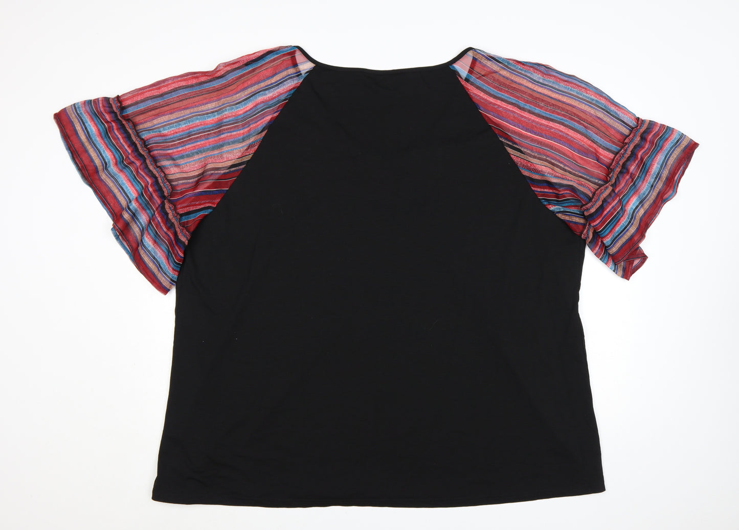 Bloomchic Women’s Black Plus Size 30 Flutter Sleeve Tunic Blouse