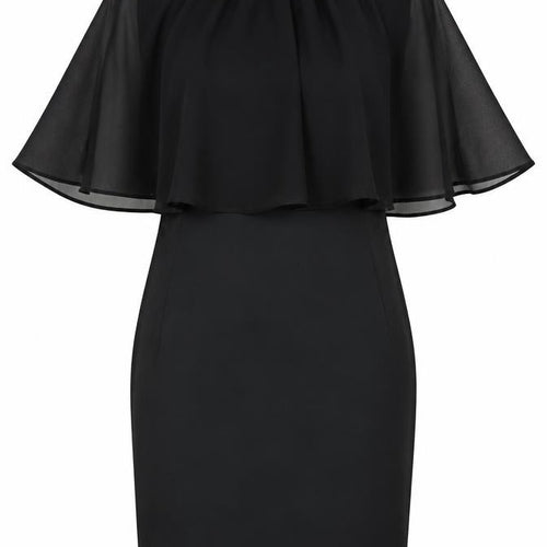 Marks and Spencer Women’s Black Size 8 Sheath Cape Dress