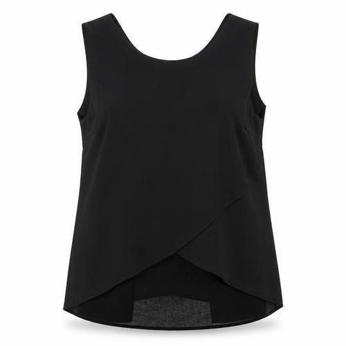 Bershka Women’s Black Wrap Chiffon Sleeveless Blouse Size 6