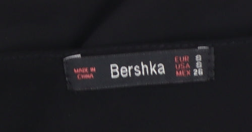 Bershka Women’s Black Wrap Chiffon Sleeveless Blouse Size 6