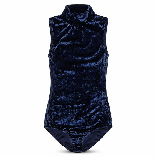 Ayanapa Women Navy Blue Velvet Sleeveless Bodysuit Size 10