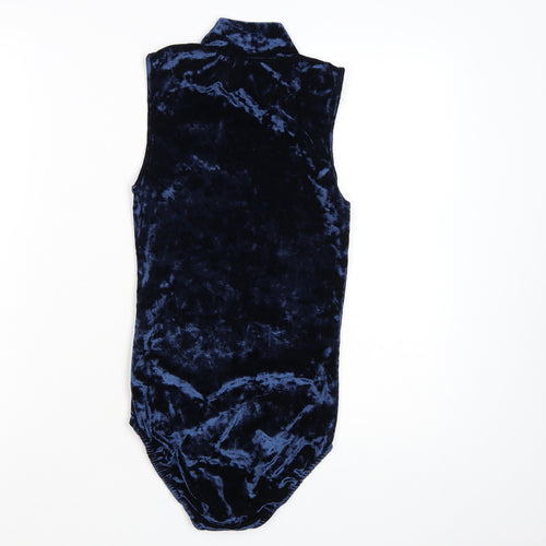 Ayanapa Women Navy Blue Velvet Sleeveless Bodysuit Size 10