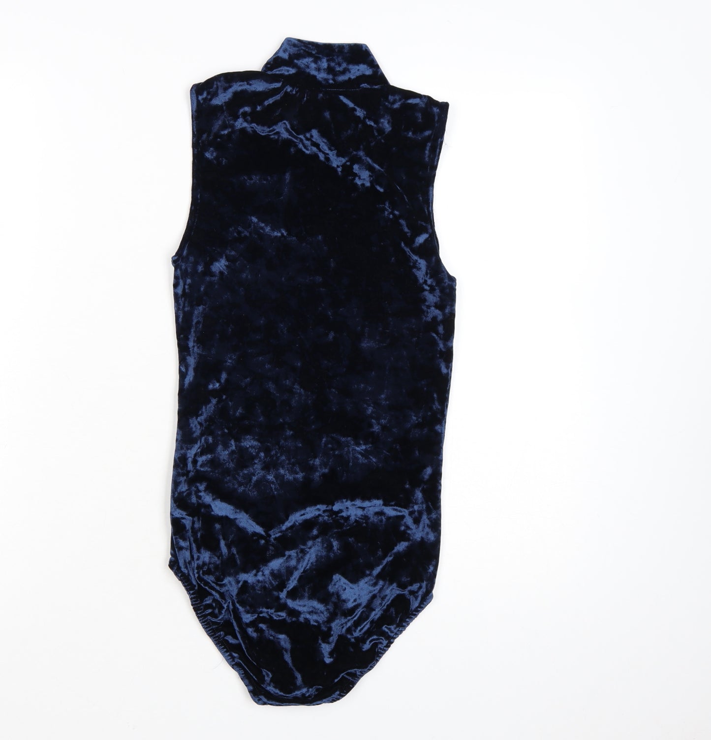 Ayanapa Women Navy Blue Velvet Sleeveless Bodysuit Size 10