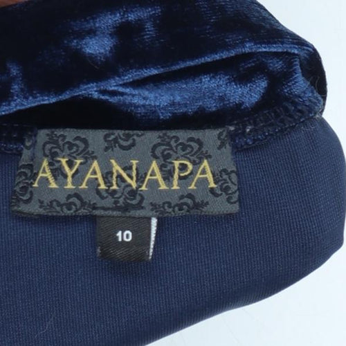 Ayanapa Women Navy Blue Velvet Sleeveless Bodysuit Size 10