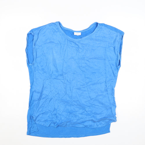 YAYA Women Blue Size 12 Basic Scoop Neck Sleeveless T-Shirt