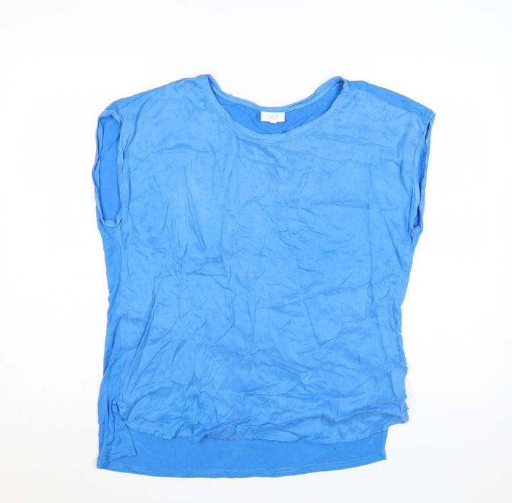 YAYA Women Blue Size 12 Basic Scoop Neck Sleeveless T-Shirt