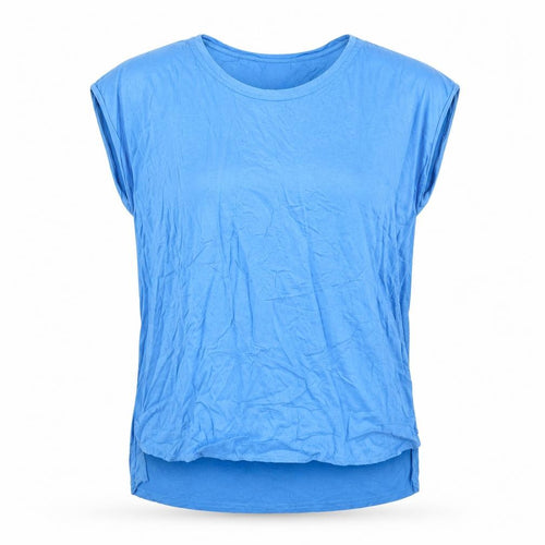 YAYA Women Blue Size 12 Basic Scoop Neck Sleeveless T-Shirt